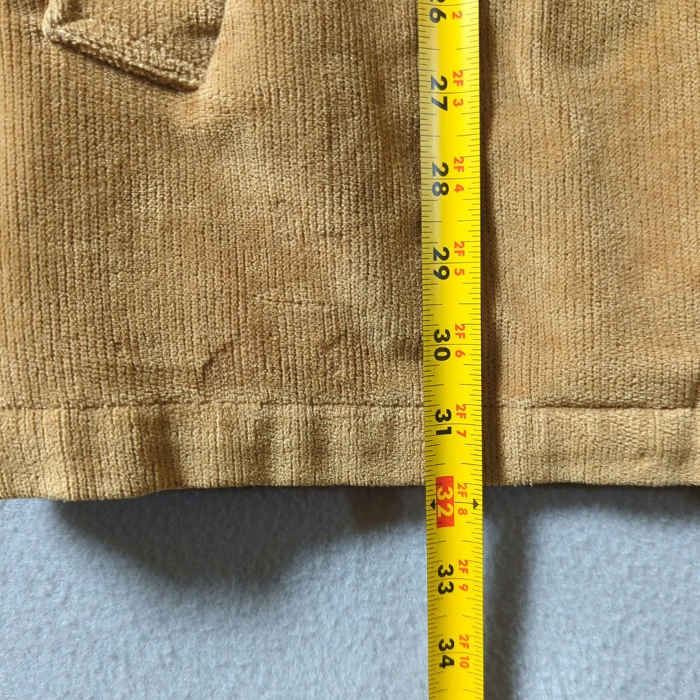 WILLIAM BARRY Tan Corduroy Sherpa Lined Ranch Coat Large with Flaws - Picture 8 of 11
